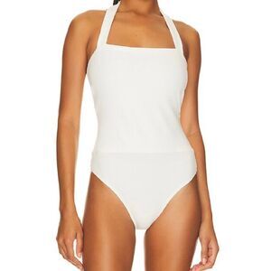 Superdown NWT Reece Halter Bodysuit White
